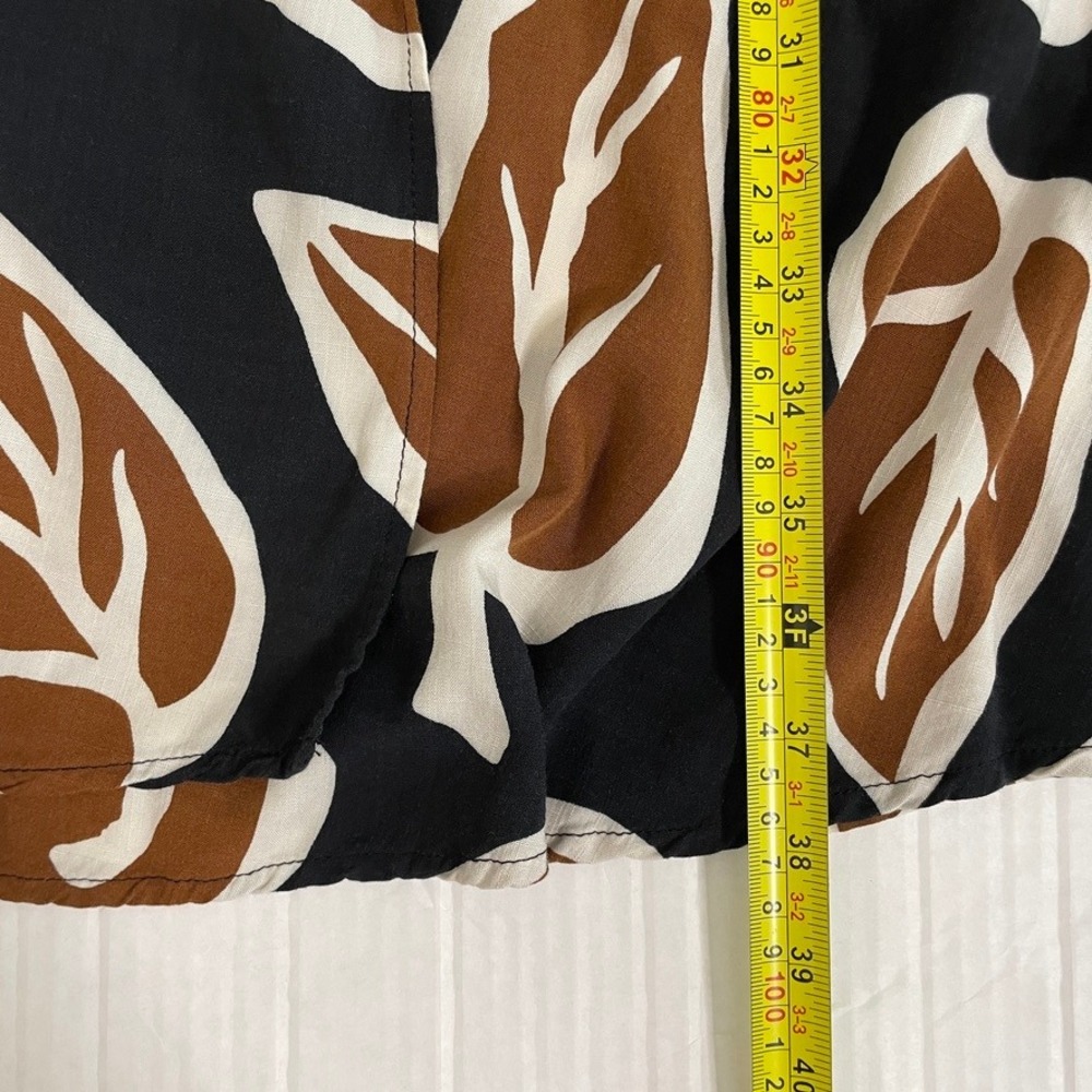 Who What Wear Maxi Skirt Womens Sz 2 Black Brown Abstract Leaf Print Earthy Boho - Picture 8 of 9
